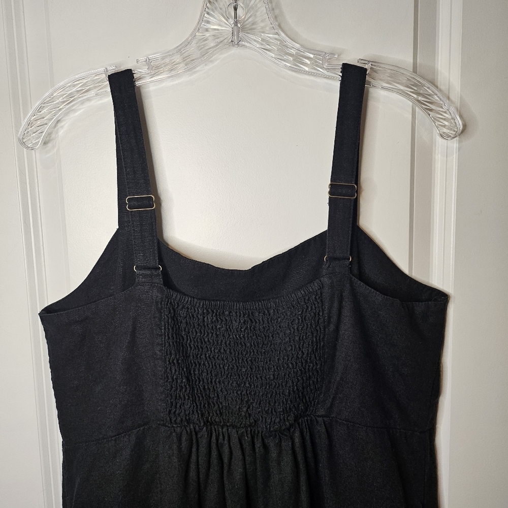 Sonoma Black Sleeveless Midi Sundress Casual Summer Dress Side Pockets Size L - Picture 3 of 11